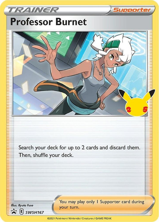 Professor Burnet - SWSH167 (25th Anniversary Stamp) SWSH167 Promo Sword & Shield Promo Cards Pokémon card