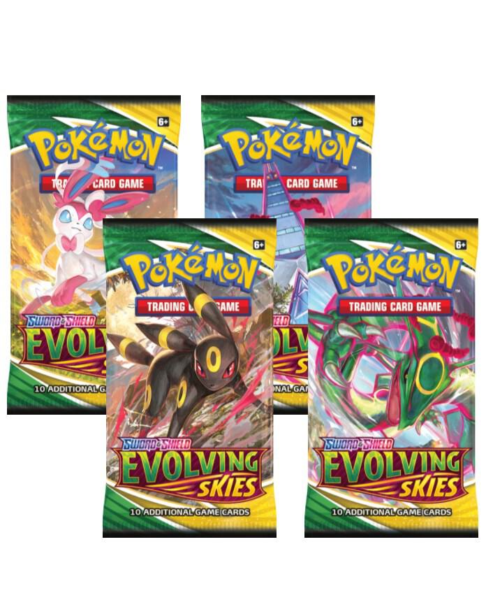 Evolving Skies Booster Pack Art Bundle [Set of 4] - SWSH07: Evolving Skies