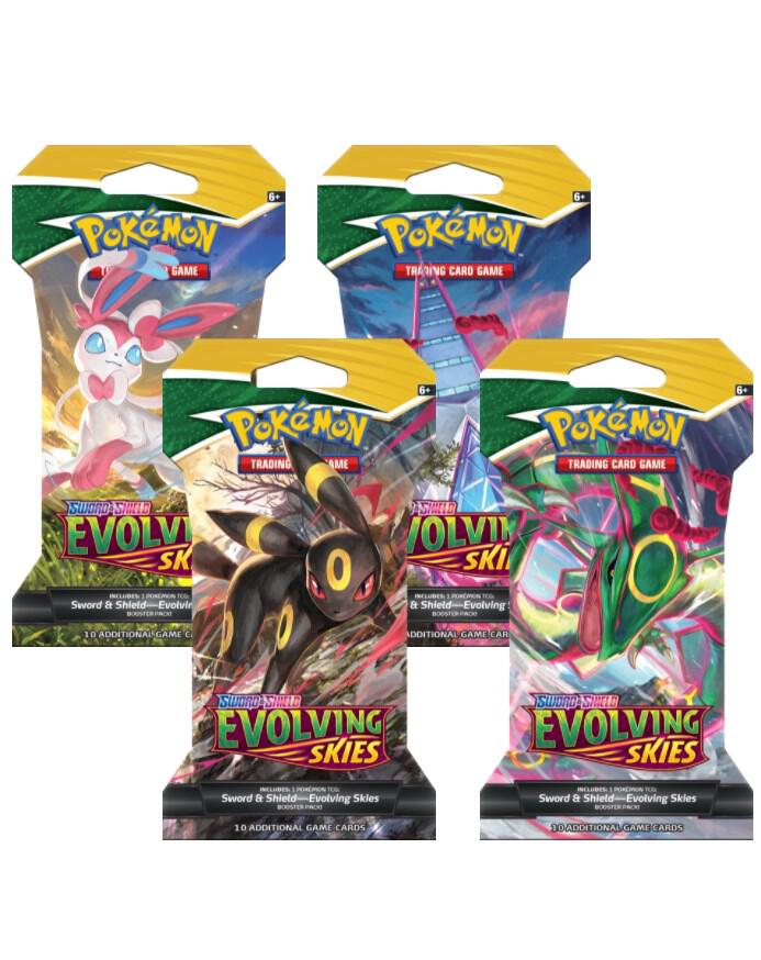 Evolving Skies Sleeved Booster Pack Art Bundle [Set of 4] - SWSH07: Evolving Skies
