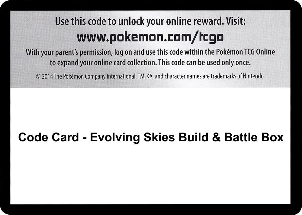 Code Card - Evolving Skies Build & Battle Box - Code Card SWSH07: Evolving Skies