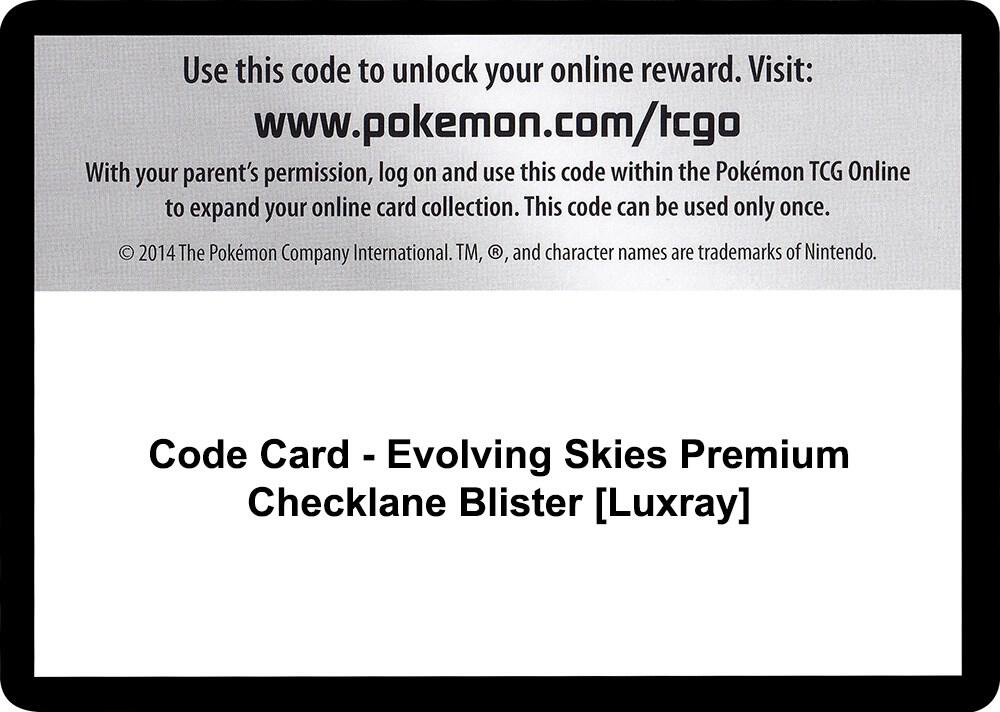 Code Card - Evolving Skies Premium Checklane Blister [Luxray] - Code Card SWSH07: Evolving Skies