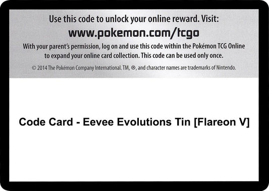 Code Card - Eevee Evolutions Tin [Flareon V] - Code Card Miscellaneous Cards & Products
