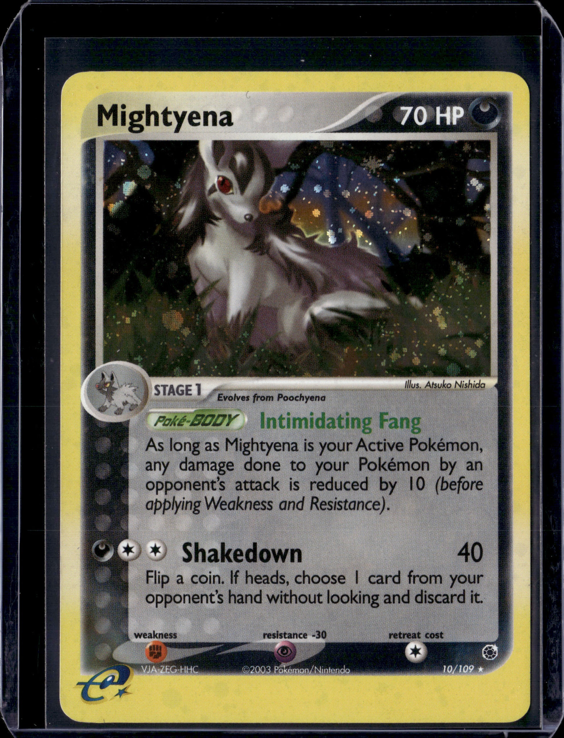 Mightyena - 10/109 Ruby and Sapphire #10/109 Holofoil Pokémon Card (front)