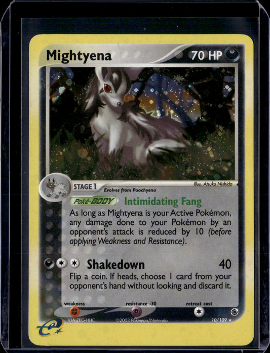Mightyena - 10/109 Ruby and Sapphire #10/109 Holofoil Pokémon Card (front)