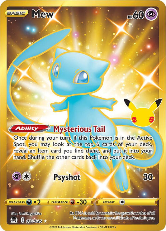 Mew (Secret) 025/025 Secret Rare Celebrations Pokémon card