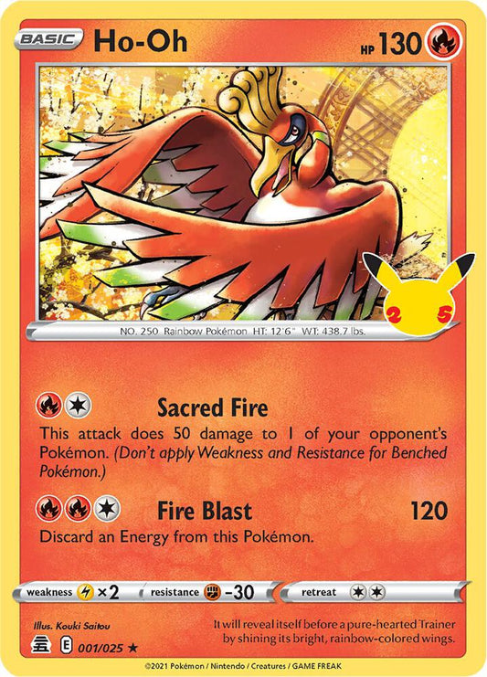 Ho-Oh 001/025 Holo Rare Celebrations Pokémon card