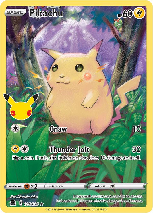 Pikachu 005/025 Holo Rare Celebrations Pokémon card