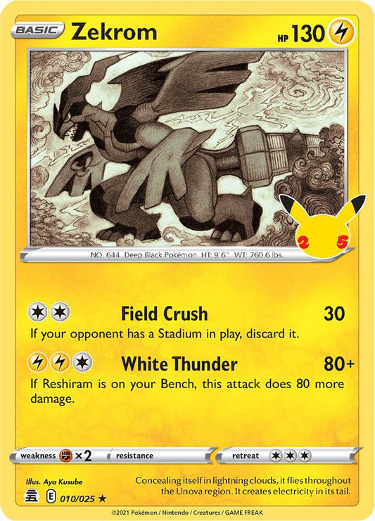 Zekrom 010/025 Holo Rare Celebrations Pokémon card