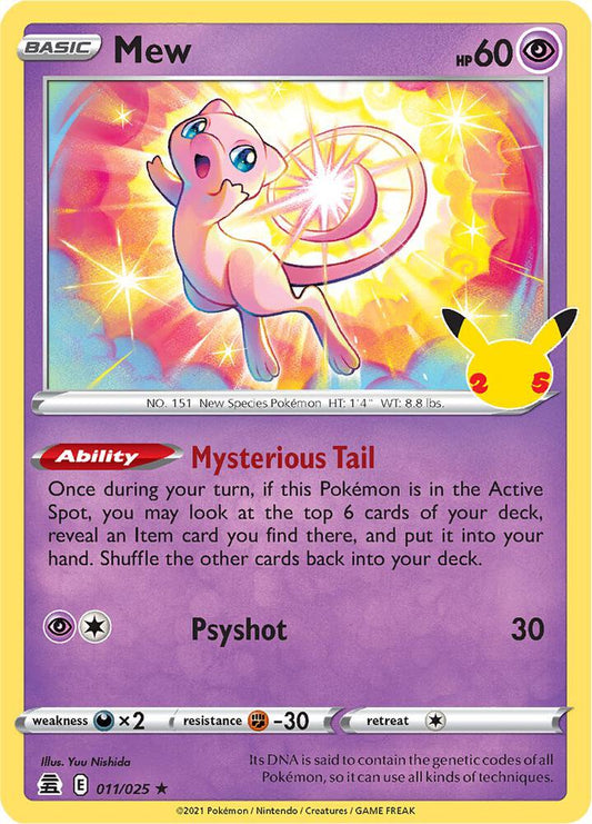 Mew 011/025 Holo Rare Celebrations Pokémon card