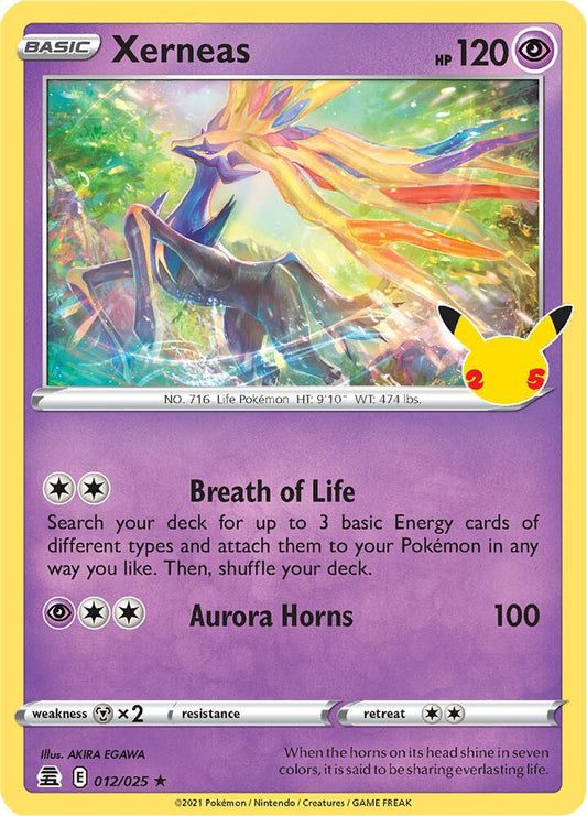 Xerneas 012/025 Holo Rare Celebrations Pokémon card