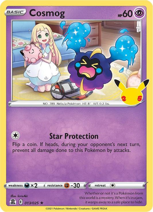 Cosmog 013/025 Holo Rare Celebrations Pokémon card