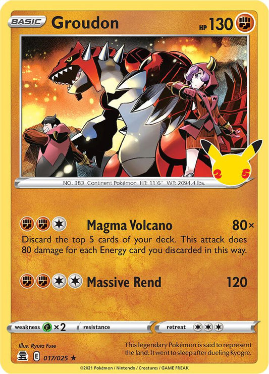 Groudon 017/025 Holo Rare Celebrations Pokémon card