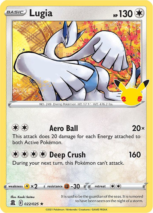 Lugia 022/025 Holo Rare Celebrations Pokémon card