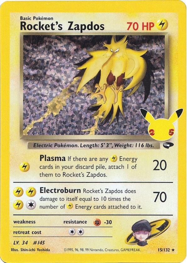 Rocket's Zapdos - 15/132 Classic Collection Celebrations: Classic Collection