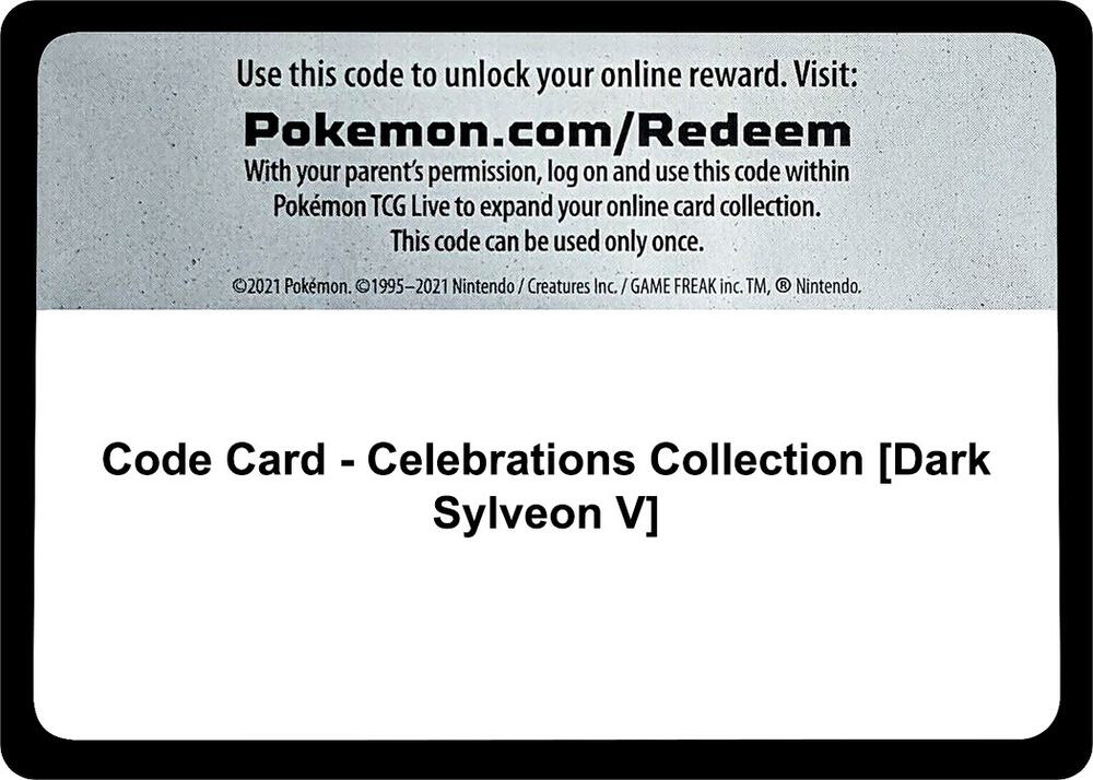 Code Card - Celebrations Collection [Dark Sylveon V] - Code Card Celebrations