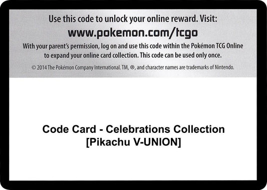 Code Card - Celebrations Collection [Pikachu V-UNION] Code Card Pokémon card