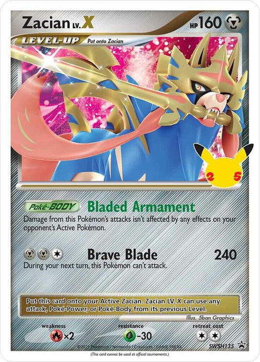 Zacian LV. X - SWSH135 - SWSH135 Promo SWSH: Sword & Shield Promo Cards