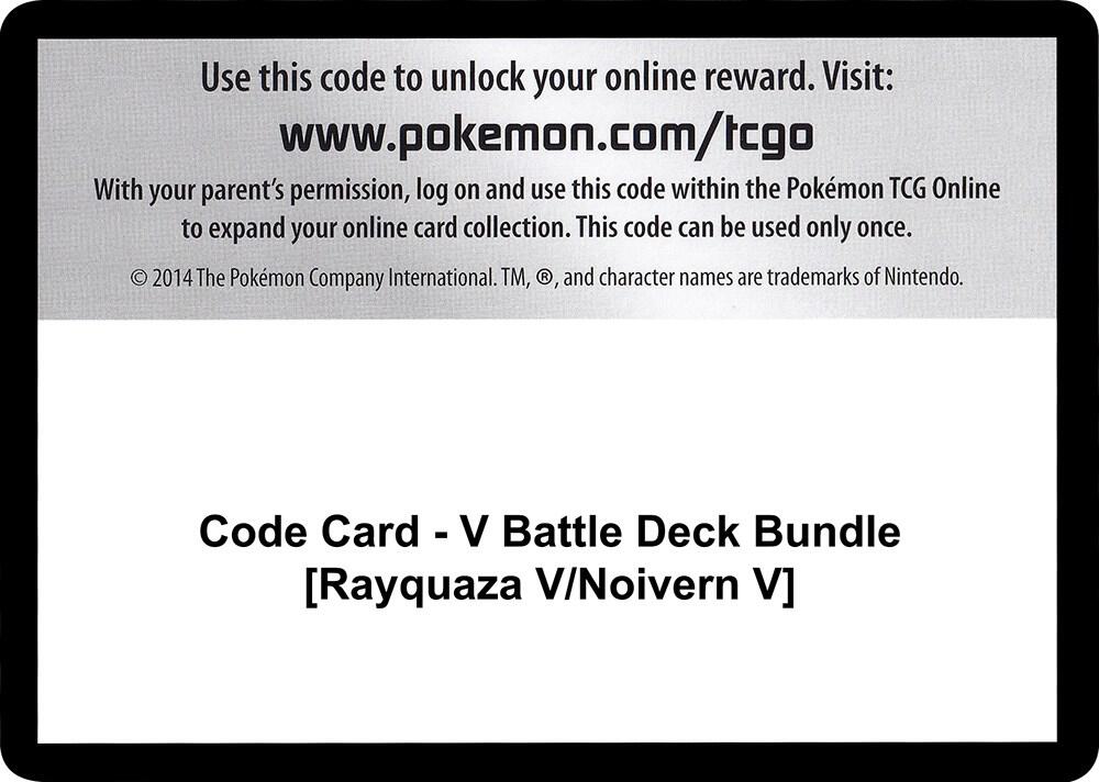 Code Card - V Battle Deck Bundle [Rayquaza V/Noivern V] Code Card Miscellaneous Cards & Products