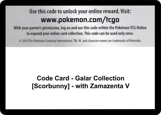 Code Card - Galar Collection [Scorbunny] - with Zamazenta V Code Card Miscellaneous Cards & Products Pokémon card