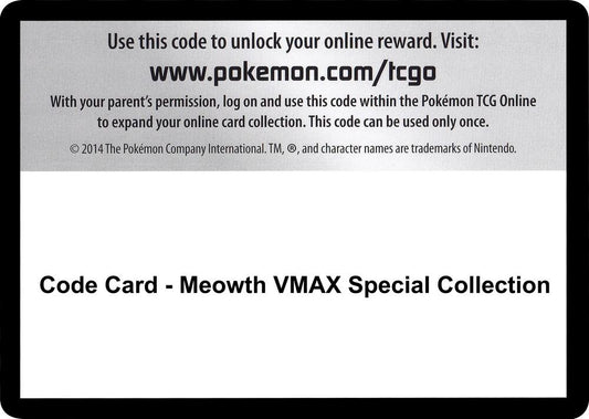Code Card - Meowth VMAX Special Collection - Code Card Miscellaneous Cards & Products