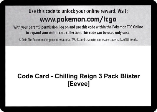 Code Card - Chilling Reign 3 Pack Blister [Eevee] - Code Card SWSH06: Chilling Reign