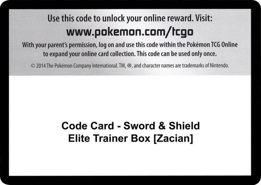 Code Card - Sword & Shield Elite Trainer Box [Zacian] Code Card Sword & Shield Base Set Pokémon card