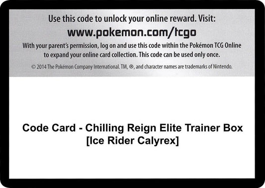 Code Card - Chilling Reign Elite Trainer Box [Ice Rider Calyrex] Code Card Pokémon card