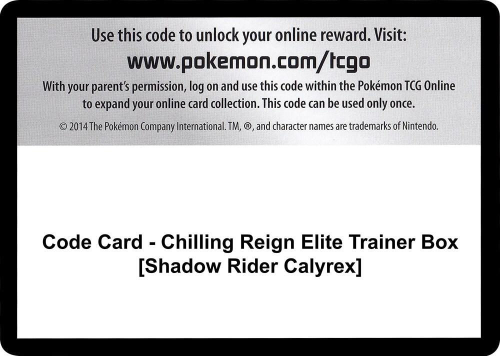 Code Card - Chilling Reign Elite Trainer Box [Shadow Rider Calyrex] - Code Card SWSH06: Chilling Reign