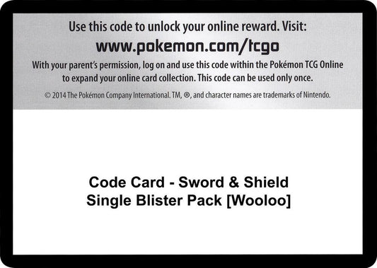 Code Card - Sword & Shield Single Blister Pack [Wooloo] - Code Card SWSH01: Sword & Shield Base Set