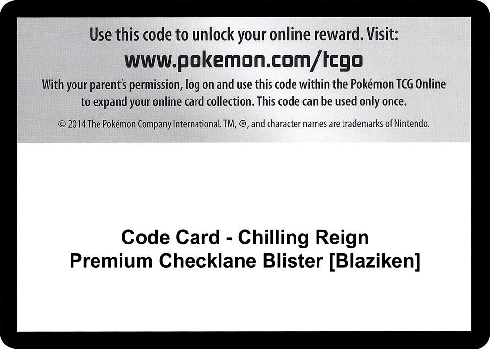 Code Card - Chilling Reign Premium Checklane Blister [Blaziken] - Code Card SWSH06: Chilling Reign