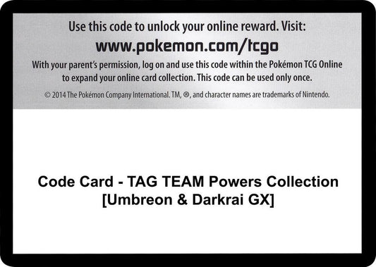 Code Card - TAG TEAM Powers Collection [Umbreon & Darkrai GX] Code Card Miscellaneous Cards & Products Pokémon card