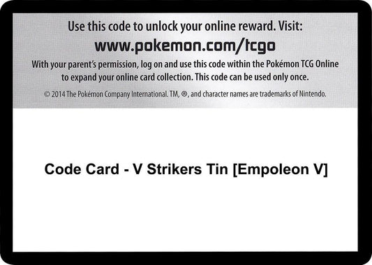 Code Card - V Strikers Tin [Empoleon V] Code Card Battle Styles Pokémon card