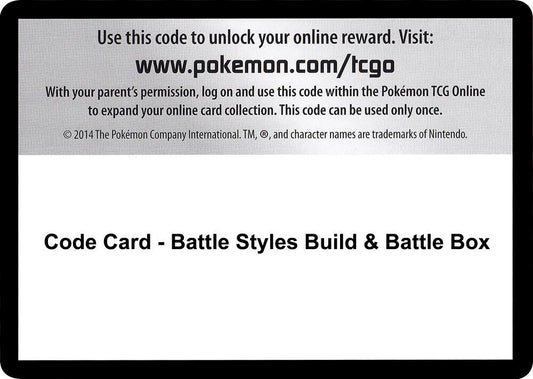 Code Card - Battle Styles Build & Battle Box - Code Card SWSH05: Battle Styles