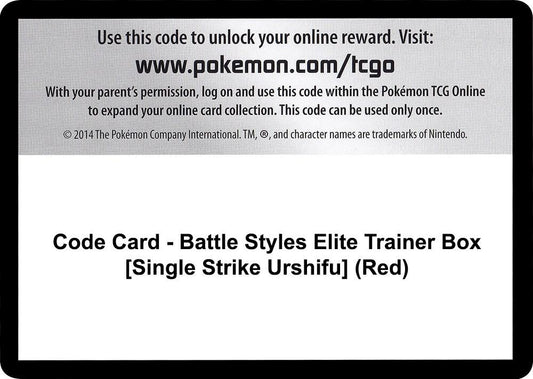 Code Card - Battle Styles Elite Trainer Box [Single Strike Urshifu] (Red) - Code Card SWSH05: Battle Styles