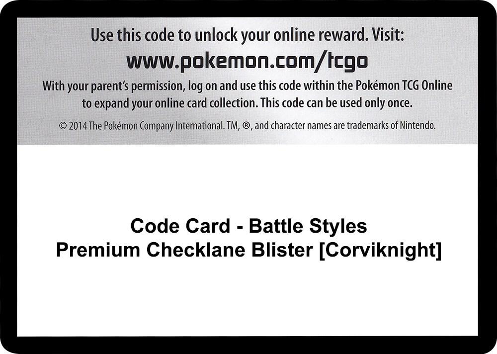Code Card - Battle Styles Premium Checklane Blister [Corviknight] - Code Card SWSH05: Battle Styles