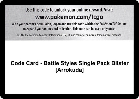 Code Card - Battle Styles Single Pack Blister [Arrokuda] - Code Card SWSH05: Battle Styles