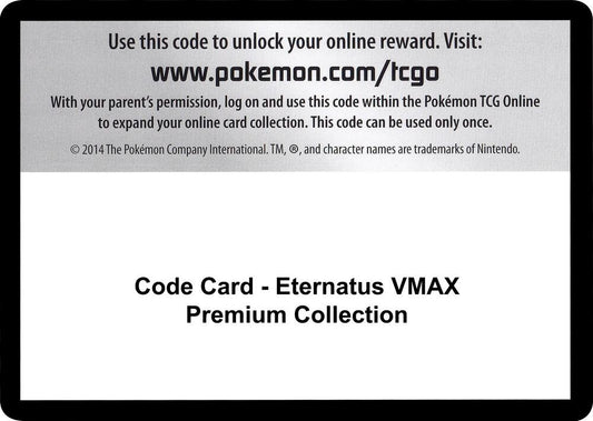 Code Card - Eternatus VMAX Premium Collection Code Card Darkness Ablaze Pokémon card