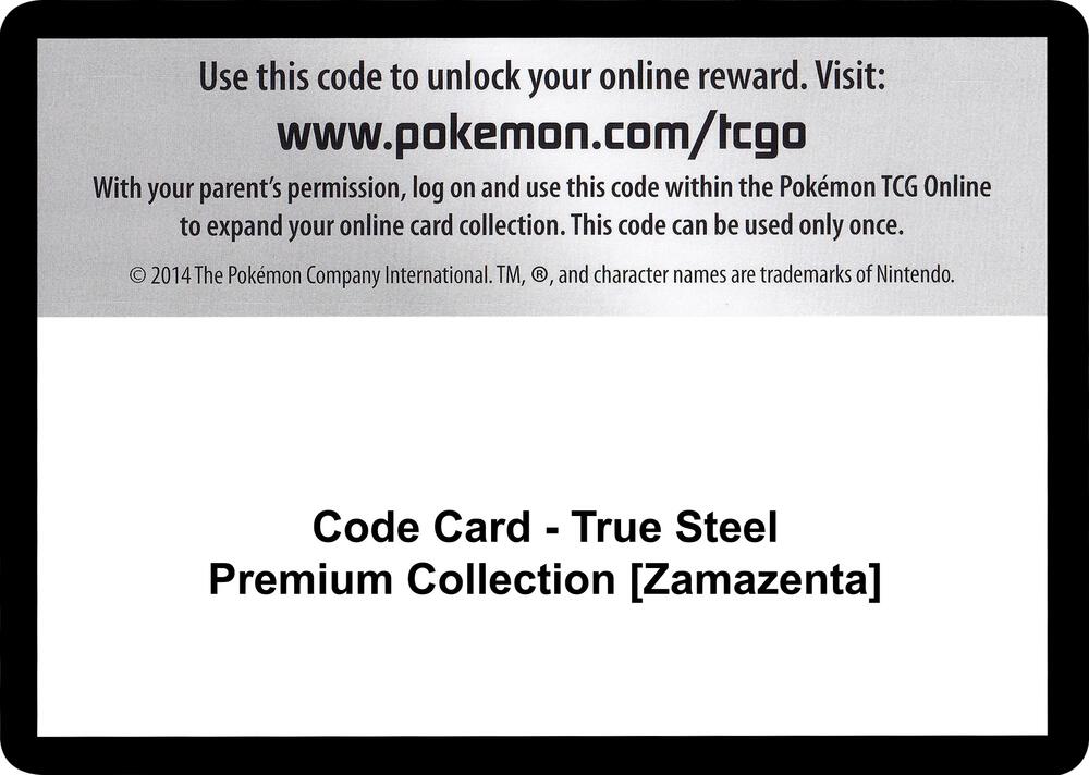 Code Card - True Steel Premium Collection [Zamazenta] Code Card Darkness Ablaze Pokémon card