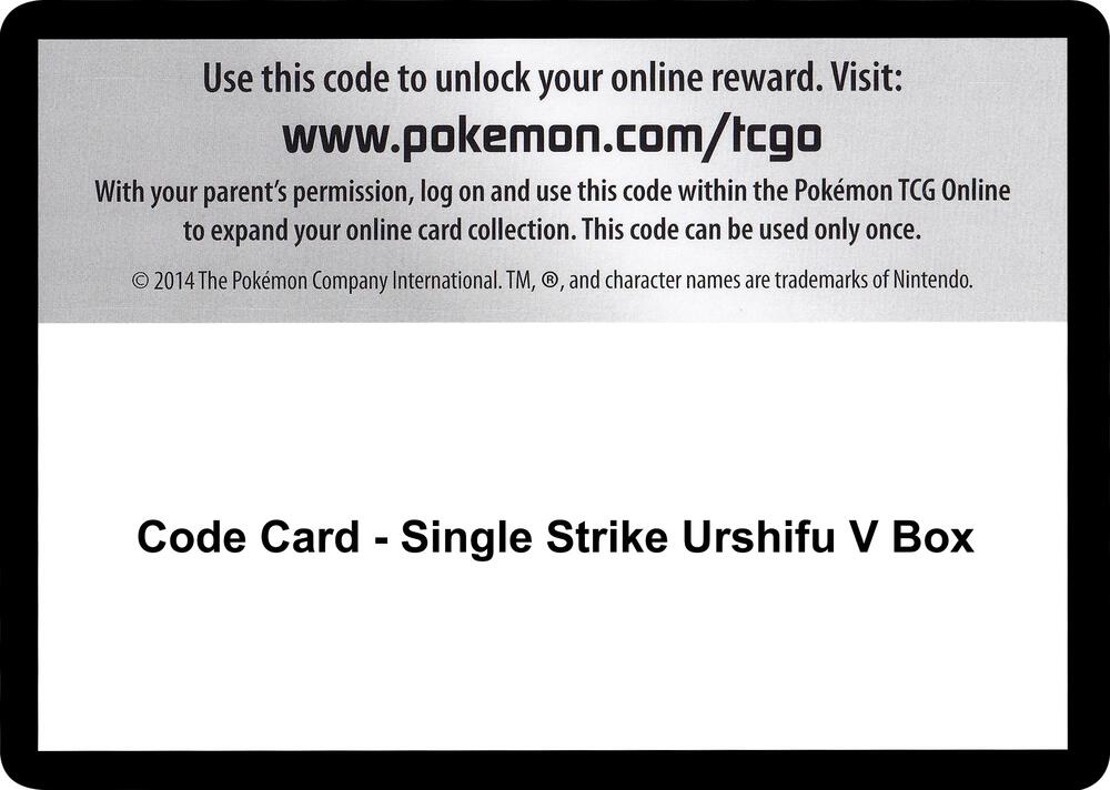 Code Card - Single Strike Urshifu V Box Code Card Battle Styles Pokémon card