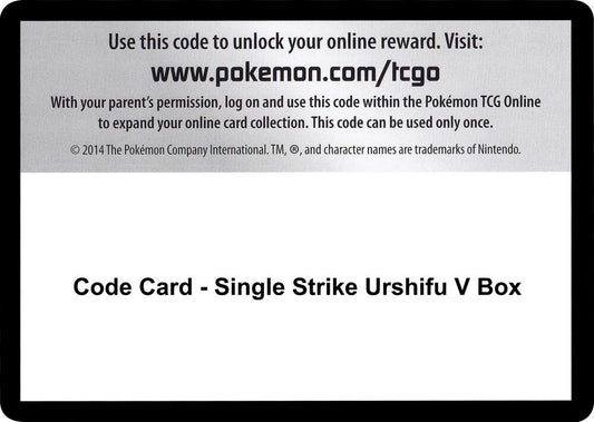 Code Card - Single Strike Urshifu V Box Code Card Battle Styles Pokémon card