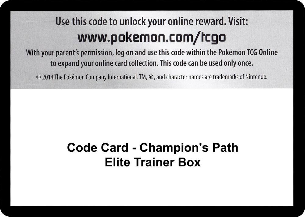 Code Card - Champion's Path Elite Trainer Box - Code Card Champion's Path