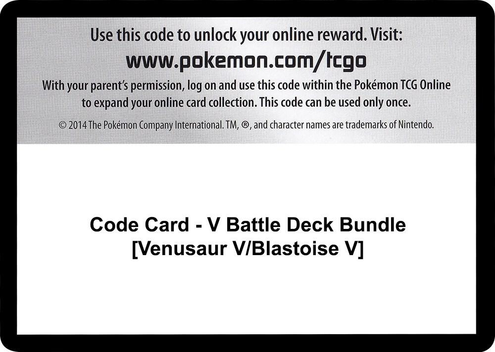 Code Card - V Battle Deck Bundle [Venusaur V/Blastoise V] Code Card Miscellaneous Cards & Products