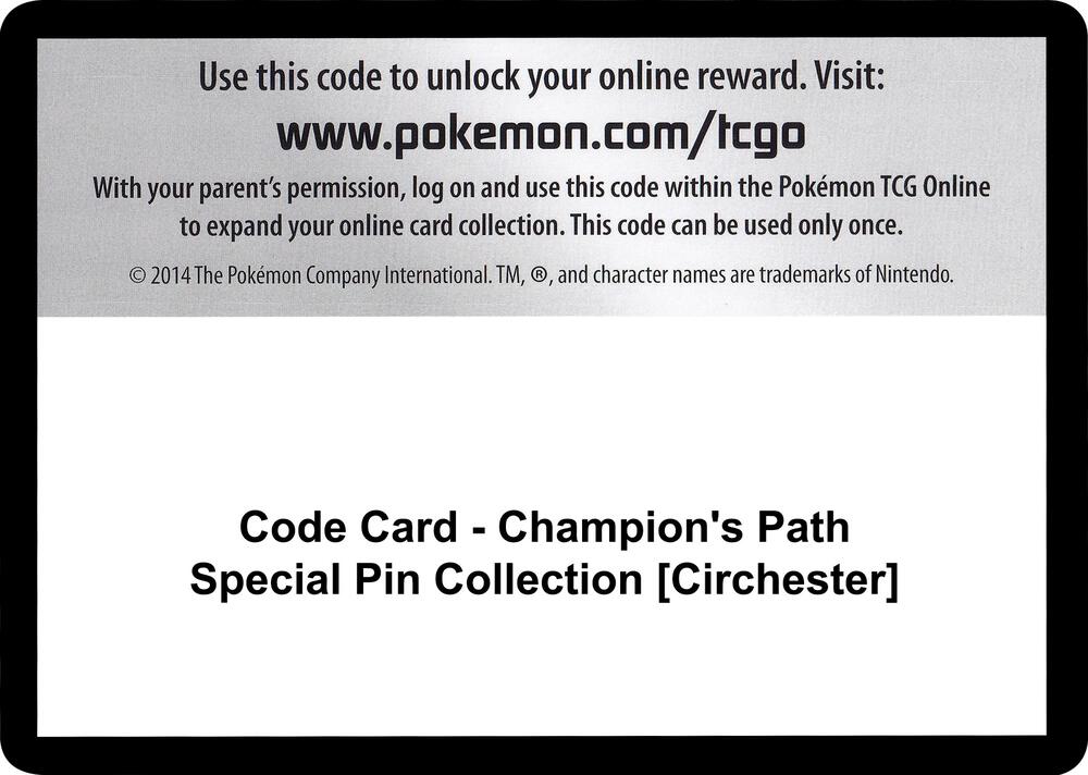 Code Card - Champion's Path Special Pin Collection [Circhester] - Code Card Champion's Path