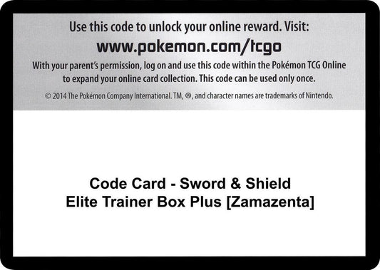 Code Card - Sword & Shield Elite Trainer Box Plus [Zamazenta] - Code Card SWSH04: Vivid Voltage