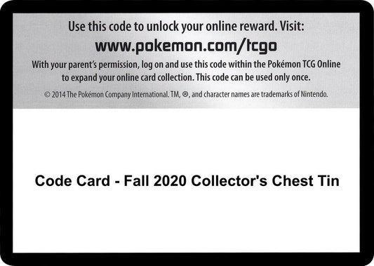 Code Card - Fall 2020 Collector's Chest Tin Code Card Vivid Voltage Pokémon card