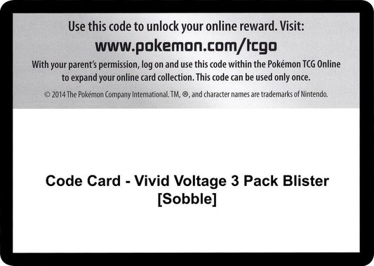 Code Card - Vivid Voltage 3 Pack Blister [Sobble] - Code Card SWSH04: Vivid Voltage
