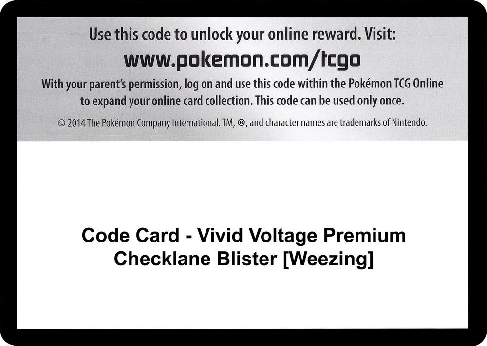 Code Card - Vivid Voltage Premium Checklane Blister [Weezing] - Code Card SWSH04: Vivid Voltage