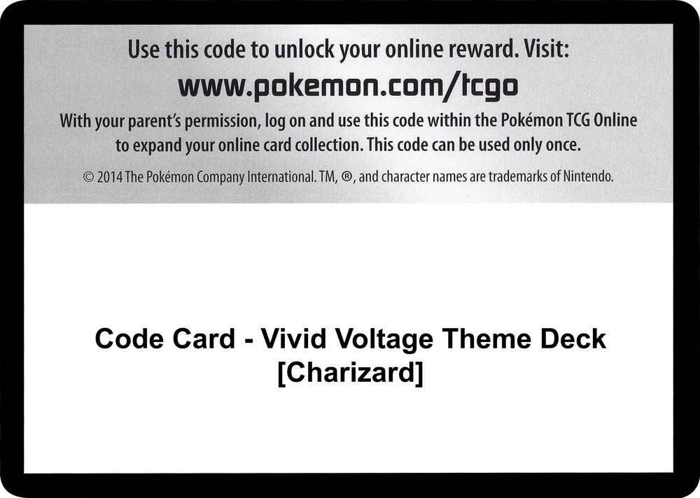 Code Card - Vivid Voltage Theme Deck [Charizard] Code Card Pokémon card