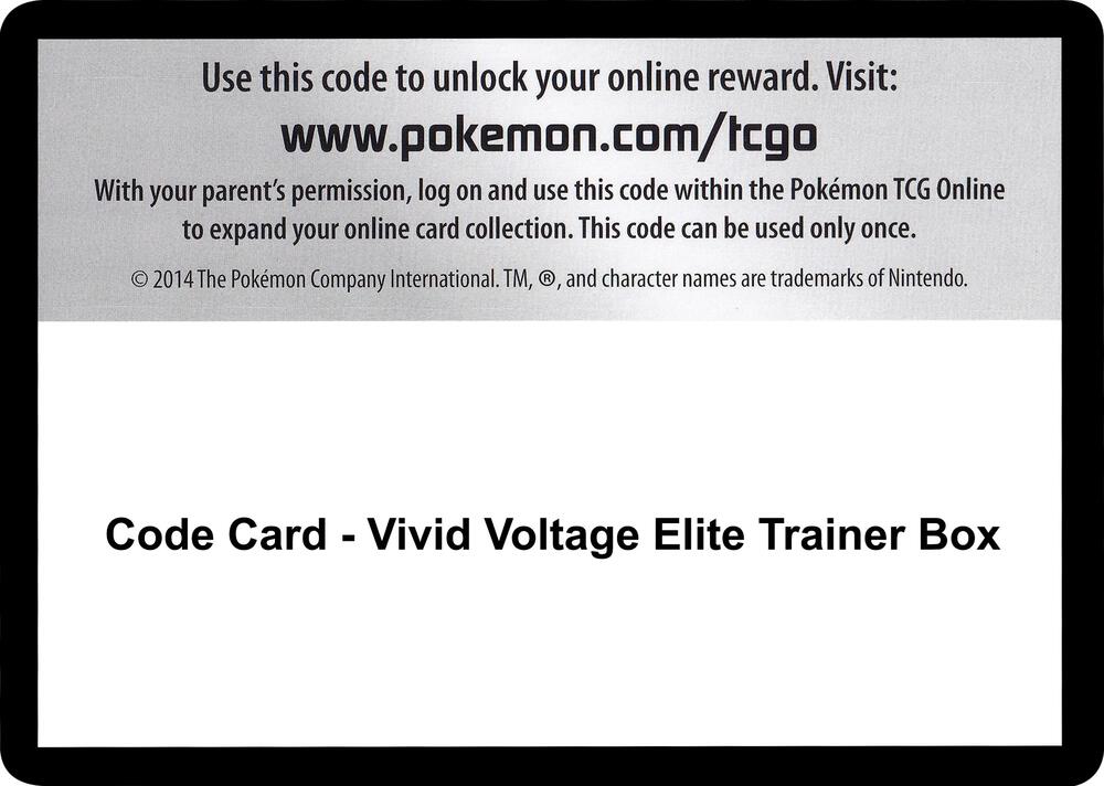 Code Card - Vivid Voltage Elite Trainer Box Code Card Pokémon card
