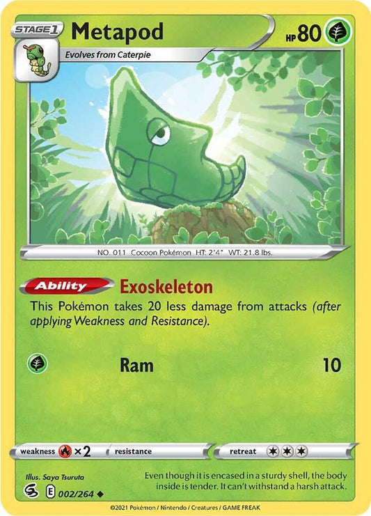 Metapod 002/264 Uncommon Fusion Strike Pokémon card